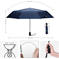 Miniatyrbillede 4 af 5: Parasol Foldbar Parasol Stormsikker Op til 140 Km/t, Vindtæt Storm Foldbar Parasol, Automatisk Åbning