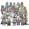 Miniatyrbillede 1 af 5: Sæt med 24 stk. Ninja Minifigurer Kai Jay Sensei Wu Master Byggeklodser Legetøj
