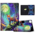 Miniatyrbillede 1 af 5: Etui til iPad Pro 11 (2018) / (2020) / iPad Air 11 (2024) / Air (2020) / (2022) PU Læder Mønster F Multicolor Moonlight Fox