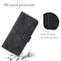 Miniatyrbillede 4 af 5: Læder Magnetisk Lukning Etui med Flip Wallet Støttefunktion Cover til [D] Black Samsung Galaxy A6 2018