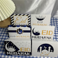 Pikkukuva 2 / 5: Eid Mubarak -onnittelukortit kirjekuorilla ja sinetöintitarroilla, korttisarja [D]