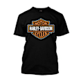 Miniatyrbilde 1 av 2: Orange Bar & Shield Svart T-skjorte 30290591 Harley Davidson-ooo13[D] S