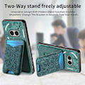 Miniatyrbillede 5 af 5: Til Nothing Phone (2a) Etui med Præget Mønster, Kortholder, Støttefod, Læder Bagcover [D] Multicolor Style C