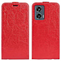 Miniatyrbild 1 av 5: R64 Vertikalt Vändbart Läderfodral för Motorola Edge 50 Fusion Red