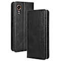 Miniatyrbillede 1 af 5: Til Samsung Galaxy Xcover 7 Wallet Case PU Læder Stand Retro Telefon Cover[D] Black