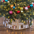 Miniatyrbilde 1 av 5: Juletræringskrage i pepperkakehusdesign med LED-lys - Egnet for pepperkakehus, juletre skjørt, LED-juletræringskrage - Diameter 60 cm