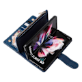 Miniatyrbilde 4 av 5: Etui for Samsung Galaxy Z FOLD 3 5G Lær Magnetisk Håndveske Glidelås Lomme Deksel Håndleddsreim Kompatibel med Samsung Galaxy Z FOLD 3 5G Etui