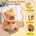 Miniatyrbilde 4 av 5: SBSG Søt Capybara Plysj Myk Capybara Kosedyr med Brød Kawaii Capybara plysj med Oransje Capybara Plysjleker Klemmer Gaver til K[D]