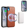 Pikkukuva 3 / 5: DENIOR iPhone XR -kotelo PU-nahkainen puhelimen takakuori, yhteensopiva MagSafe[D]:n kanssa Brown