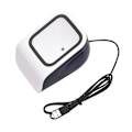 Miniatyrbild 1 av 5: 1D 2D QR-streckkodsläsare för skrivbord Händerfri USB-trådbunden streckkodsläsare Plug&Play Kompatibel med Windows Android-system Stor skanning