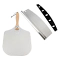 Miniatyrbillede 1 af 5: Premium Pizza Spatel Aluminium Pizza med Skærer Pizza Spatel Paddle Foldbart Træhåndtag[D]
