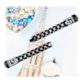 Miniatyrbilde 4 av 5: For Fitbit Inspire 3 G-form Rhinestone Dekor Metall Armbånd Erstatning Klokkereim Black, Black Style A Fitbit Inspire 3