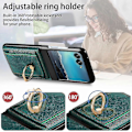 Miniatyrbillede 4 af 5: Til Motorola Razr 50 Ultra Wallet Case, PU Læder Stødsikkert Beskyttelsesetui med Kortholder & Metal Ringholder