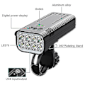 Miniatyrbilde 3 av 5: 30000 Lumen Sykkellys 10000mah USB Oppladbar Batteri LED Sykkel Lys Hodelykt MTB Vanntett Lommelykt Foran Lampe