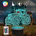 Miniatyrbild 2 av 5: Lastbil 3D Illusion Nattlampa, Traktor 16 Färgväxlande Dimbar Hologram Belysning, Smart Timer Leksak USB Laddning Bord Sängrums Dekoration