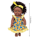 Miniatyrbillede 3 af 3: Sort Sort Baby Sød Krøllet Sort 35CM Vinyl Baby Legetøj Børnelegetøj Dukker