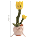 Miniatyrbilde 2 av 3: Snakkende Blomst Plysjleketøy Dansende Snakkende Gjentagende Multifunksjonell Tulip[D] Yellow