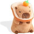Miniatyrbilde 1 av 5: SBSG Søt Capybara Plysj Myk Capybara Kosedyr med Brød Kawaii Capybara plysj med Oransje Capybara Plysjleker Klemmer Gaver til K[D]
