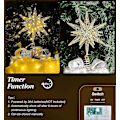 Miniatyrbilde 5 av 5: 60 LED Lys Metallisk Stjerne Topper for Juletre Batteridrevet Moravisk Stjerne 3D Stjerne Tretopp Juletrepynt med 6H Timer, 13.78 tommer/