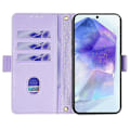 Miniatyrbillede 3 af 5: Læder Wallet Case med RFID-blokering og stativfunktion samt håndrem til Samsung Galaxy A26 5G - Grøn[D] Multicolor Purple