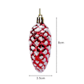 Miniatyrbilde 5 av 5: 5 stk Julerud Ornamenter i Plast, Fargerike Glitrende Furukongler, Hengende Pynt for Festlig Dekorasjon av Juleriet