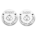 Miniatyrbillede 5 af 5: Sjovt rustfrit stål Ny Forældre Beslutningsmønt Dobbeltsidet Børne Udfordringsmønter Til Mor Far Baby Shower Første Gang Mor Far Til At Være Nyfødt[D] 2