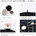 Miniatyrbilde 3 av 5: Avtakbare jeansknapper 10-pakning Perfekt passform knapp Silver Silver