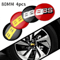 Miniatyrbilde 1 av 4: 4 stk 70 80mm Dekkfelg Senterlokk Klistremerke Bbs Emblem Badge Dekal Bilstyling 70mm Red Silver