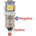 Miniatyrbillede 4 af 5: 10 stk E10 6V LED-lamper 5SMD 0,5W 50LM - Lampacool Hvid