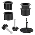 2 Set Utomhus Parasollfot Stativ Parasollfotsfäste Hålring Plug Cover Och Lock [D] Black