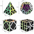 Miniatyrbillede 2 af 3: Kulfiber Speed Cube Sæt 3x3 Pyramide Megaminx 3x3x3 Skewb Square-1 Speed Cube Bundtpakke