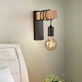 Miniatyrbild 4 av 5: Retro vägglampa E27 Standarduttag Industriell inomhusvägglampa Retro metalllampa Vardagsrum Sovrum Industriell inredning (Ingen glödlampa, Svart)