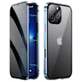 Miniatyrbild 1 av 5: Skal för iPhone 16 Pro Max Anti-Spy Dubbelsidigt Härdat Glas+Magnetisk Metallram Telefonskal[D] Multicolor Blue
