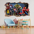 Miniatyrbild 2 av 5: Superhjälte Väggdekal för Pojkars Sovrum - Lätt att Skala och Klistra Vinyldekaler för Barnrum - 24\" x 16\"