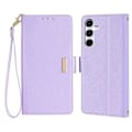 Miniatyrbillede 1 af 5: Læder Wallet Case med RFID-blokering og stativfunktion samt håndrem til Samsung Galaxy A26 5G - Grøn[D] Multicolor Purple