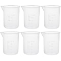 Miniatyrbillede 1 af 5: Målekopper 50ml PP Plastik Gradueret Beger Transparent Til Laboratorium Køkken Væske 6stk
