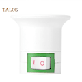 Miniatyrbillede 5 af 5: E27 EU-stikkontakt Lampeholder Base Socket Konverter Adapter med Kontrolkontakt