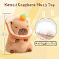 Miniatyrbilde 3 av 5: SBSG Søt Capybara Plysj Myk Capybara Kosedyr med Brød Kawaii Capybara plysj med Oransje Capybara Plysjleker Klemmer Gaver til K[D]