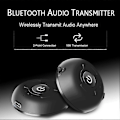 Miniatyrbild 5 av 5: Bluetooth 5.0-sändare för TV, PC, 2 hörlurar, 3,5 mm AUX, låg latens black