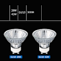 Miniatyrbillede 2 af 5: GU10 35/50 Watt Halogen Reflektorpære Varmt Hvid Dæmpbar, GU10 Halogen 35/50W Halogenpærer, GU10 Dæmpbar Varmt Hvid