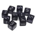 10 stk. D6 Seks-sidet Terninger Nummer Firkantede Terninger til Fest Natklub Brætspil Rollespil Legetøj[D] Black