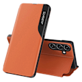Miniatyrbild 1 av 5: Fodral med fönster i PU-läder för Samsung Galaxy A05s 4G, stativfunktion Orange