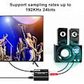 Miniatyrbild 4 av 5: Digital till Analog Ljudkonverterare 192KHz DAC, Optisk & Koaxial till Analog Stereo L/R RCA +3.2Ft Optisk Black