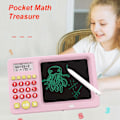 Pikkukuva 5 / 5: 2-in-1 Matematiikka Kirjoitustabletti Lapsille - Pinkki/Sininen, Opi Matemaattisia Operaatioita Lisää, Vähennä, Kerro, Jaa, LCD-Näyttö[D] blue