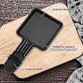 Miniatyrbillede 3 af 5: 4 stk. Raclette-skåle til grill og 4 stk. Raclette-spatel i træ Polon Raclette Grill Non-stick belægning i støbejern Mini tallerken med isoleret håndtag