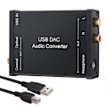 Miniatyrbilde 1 av 5: USB til SPDIF Koaksial og 3,5 mm hodetelefonkontakt Konverter USB Optisk Lydadapter USB PCM for Black