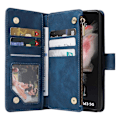 Miniatyrbilde 3 av 5: Etui for Samsung Galaxy Z FOLD 3 5G Lær Magnetisk Håndveske Glidelås Lomme Deksel Håndleddsreim Kompatibel med Samsung Galaxy Z FOLD 3 5G Etui