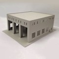 Miniatyrbillede 4 af 4: Outland Models Miniaturer 3-bås Stor Garage til Lastbiler/Biler 1:64 BRUG[T]