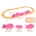 Miniatyrbilde 2 av 5: Flerfarget montert togvogn, elektrisk togvogn, DIY-bil, DIY elektrisk tog, barneleke [D] pink Three carriages