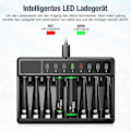 Miniatyrbilde 3 av 5: Universal 8-sporers hurtig batterilader for AA AAA Ni-MH oppladbare batterier FT